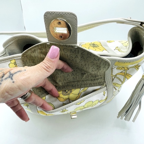 ISAAC MIZRAHI 👍DEAL DEAL DEAL famous designer LEATHER BRIGHT AND BEAUTIFUL 🤩BAG - Picture 5 of 17